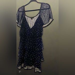 Blue Polka Dot Mini Dress